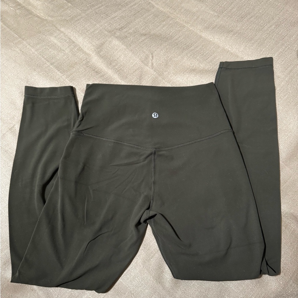 Lululemon Align high rise crop leggings size 6 army green Nulu Material